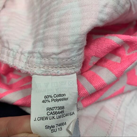 J. Crew neon pink tiki cargo shorts Sz 8 - Picture 5 of 9
